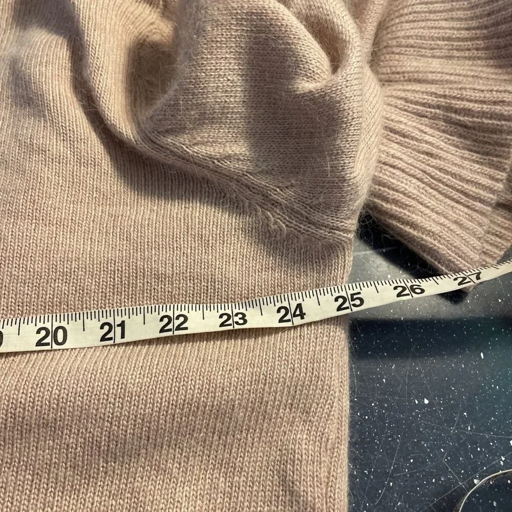 POL Cardigan Sweater Pink Open Front Tiered Bell Sleeves Wool Blend Wms Sz M - Picture 9 of 10